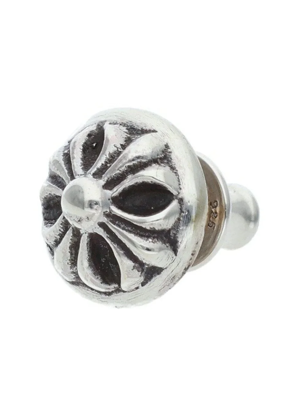 Chrome Hearts Stud Crsbll Cross Ball Silver Earrings